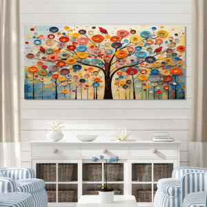 Abstract Tree Canvas Wall Art with Gallery Wrapped Frame
