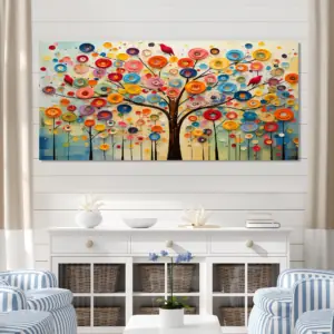 Abstract Tree Canvas Wall Art with Gallery Wrapped Frame