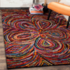 Abstract Polypropylene Area Rug with Machine-Made Construction