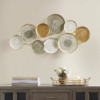 Geometric Metal Wall Decor with Dimensional Disc Design