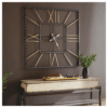 Square Wall Clock with Roman Numerals and Open Frame