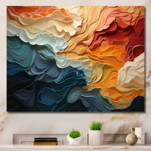 Abstract Canvas Wall Art with Gallery Wrapped Frame
