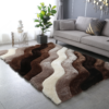 Shag Area Rug with Contemporary Stripe Pattern