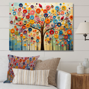 Abstract Tree Canvas Wall Art with Gallery Wrapped Frame
