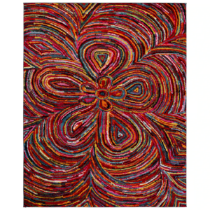 Abstract Polypropylene Area Rug with Machine-Made Construction
