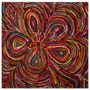 Abstract Polypropylene Area Rug with Machine-Made Construction