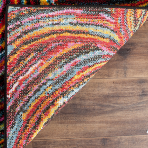 Abstract Polypropylene Area Rug with Machine-Made Construction