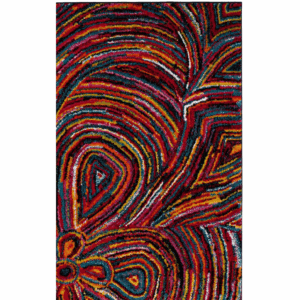 Abstract Polypropylene Area Rug with Machine-Made Construction