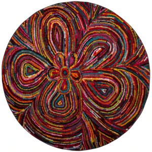 Abstract Polypropylene Area Rug with Machine-Made Construction