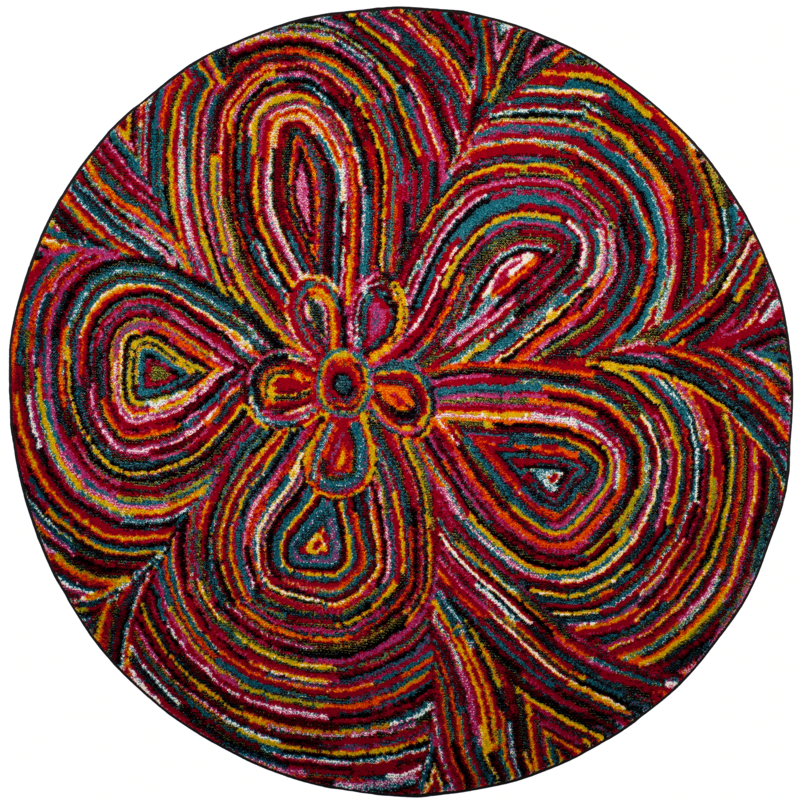 Abstract Polypropylene Area Rug with Machine-Made Construction