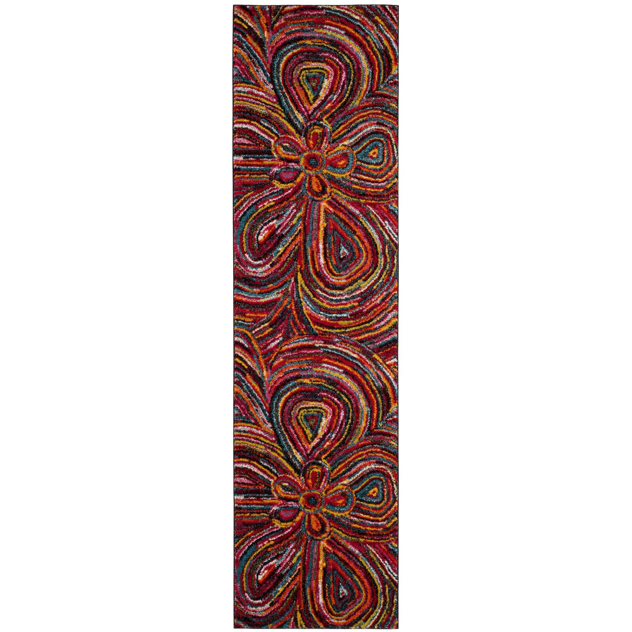 Abstract Polypropylene Area Rug with Machine-Made Construction