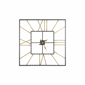 Square Wall Clock with Roman Numerals and Open Frame