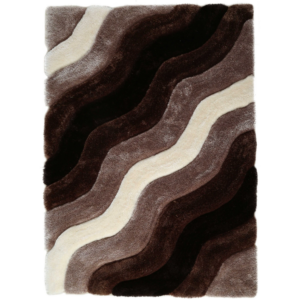 Shag Area Rug with Contemporary Stripe Pattern