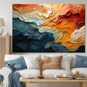 Abstract Canvas Wall Art with Gallery Wrapped Frame