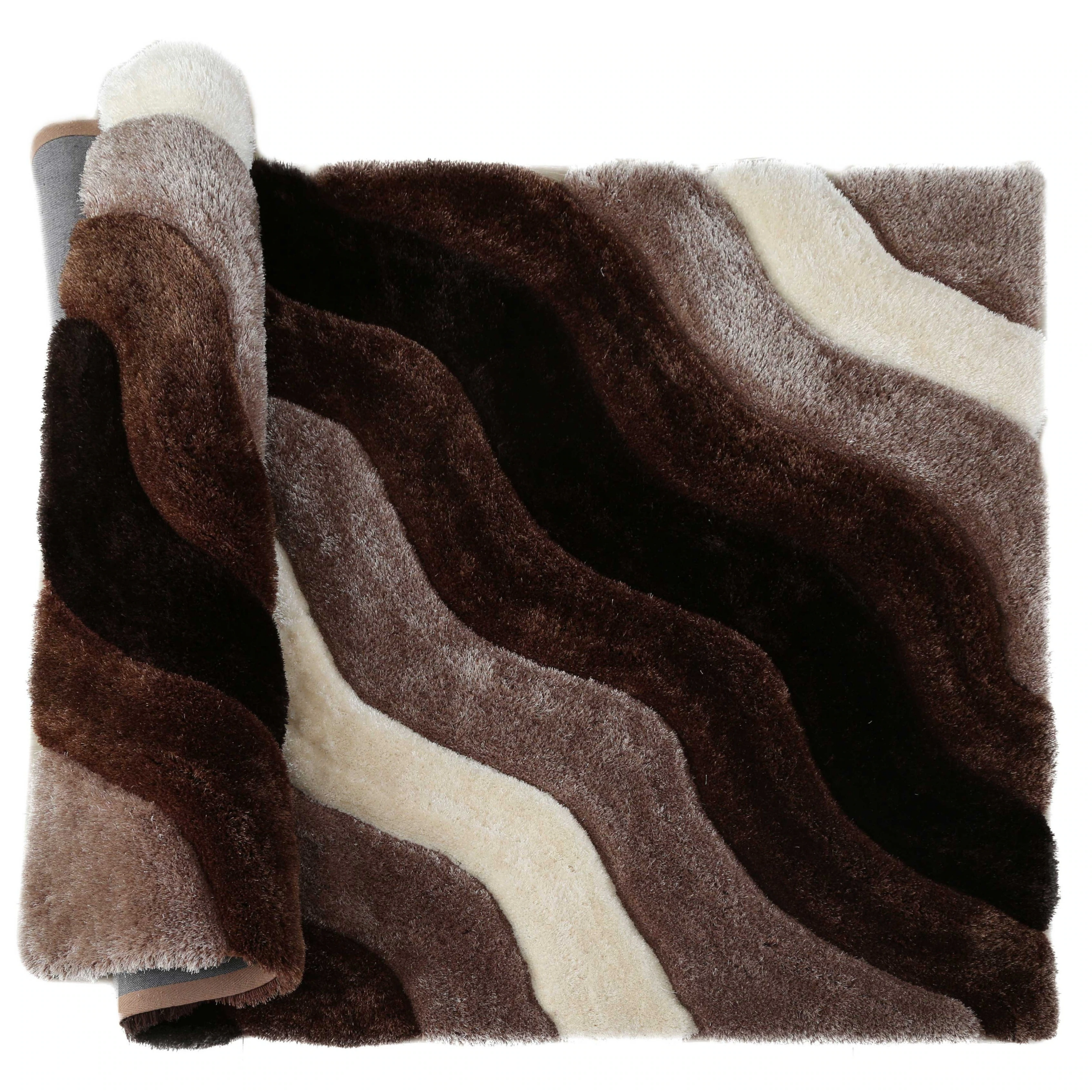 Shag Area Rug with Contemporary Stripe Pattern