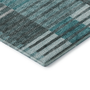 Washable Microfiber Area Rug with Geometric Stripe Pattern