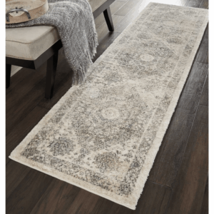 Vintage Distressed Area Rug with Plush Pile