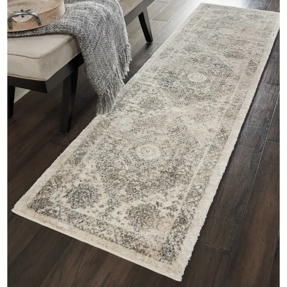 Vintage Distressed Area Rug with Plush Pile