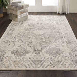 Vintage Distressed Area Rug with Plush Pile