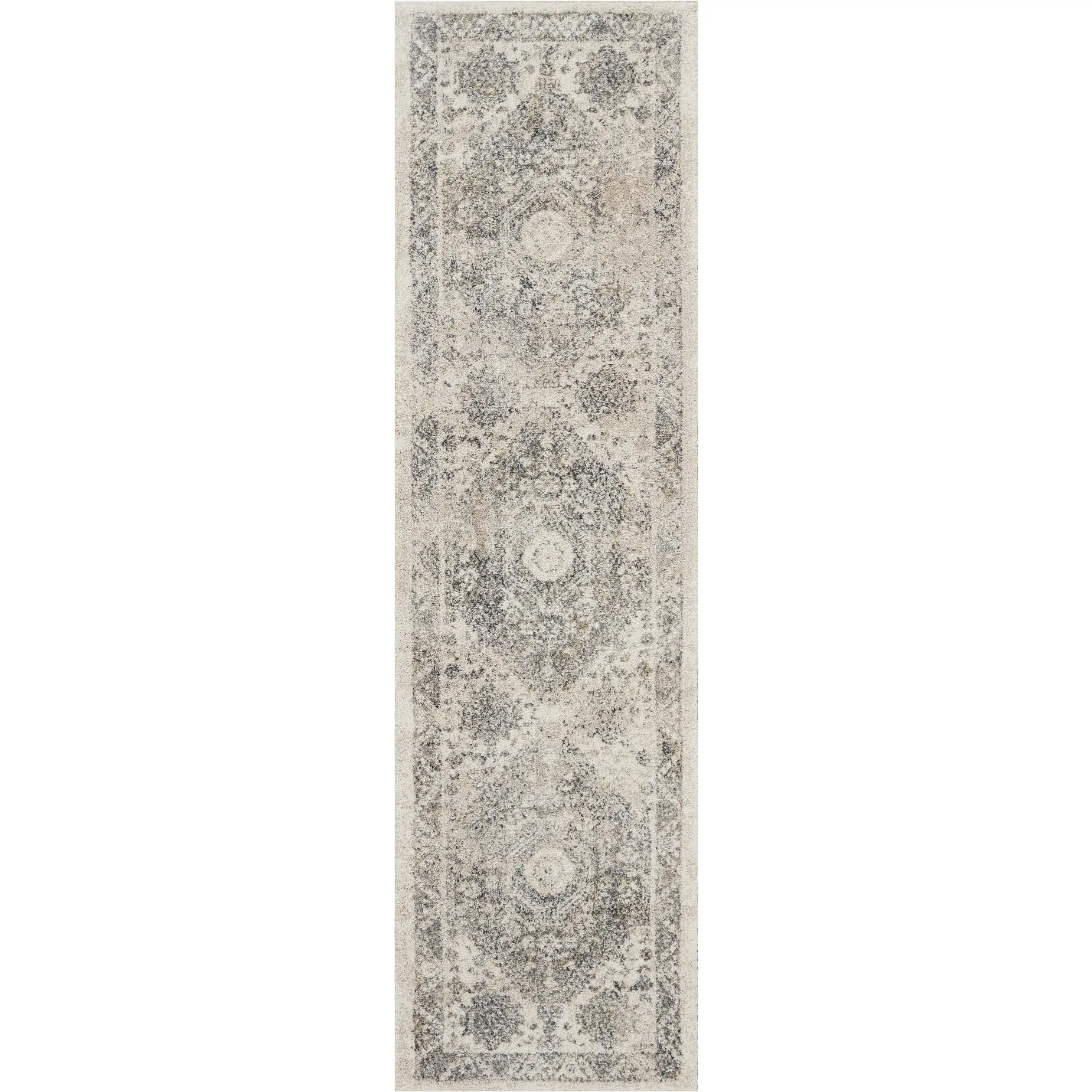 Vintage Distressed Area Rug with Plush Pile