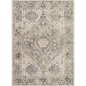 Vintage Distressed Area Rug with Plush Pile