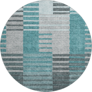 Washable Microfiber Area Rug with Geometric Stripe Pattern
